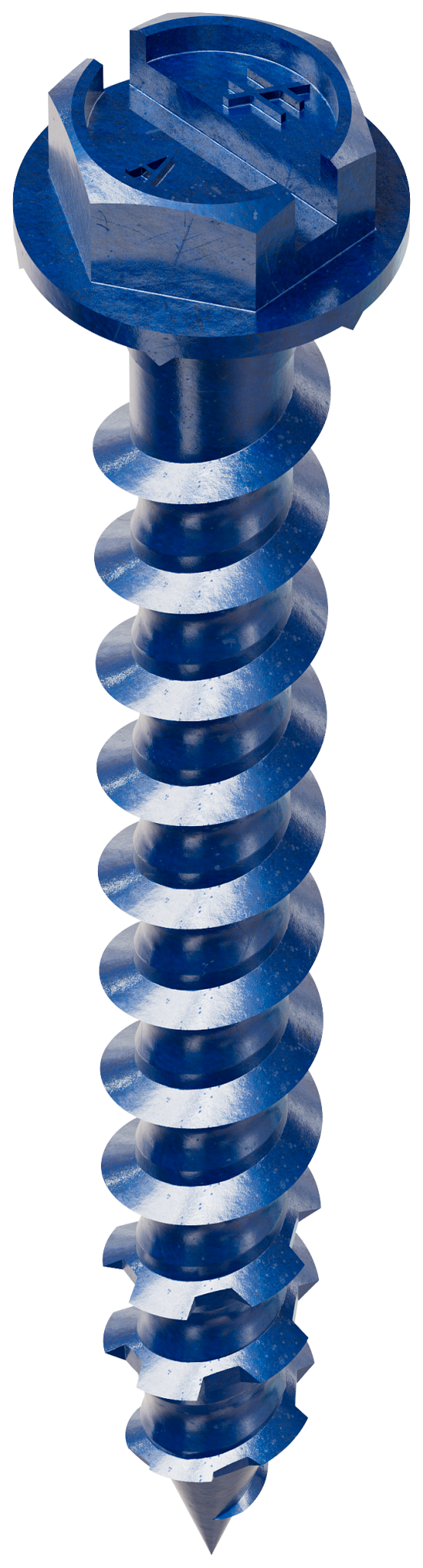 Simpson Strong-Tie TNT18134HC8 Titen Turbo™ — 3/16 in. x 1-3/4 in. Hex-Head Concrete and Masonry Screw, Blue (8-Qty) (Pack of 5520)
