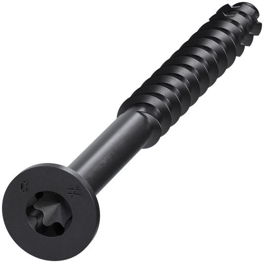 Simpson Strong-Tie TNTBL18234TF Titen Turbo™ — 3/16 in. x 2-3/4 in. 6-Lobe Flat-Head Concrete and Masonry Screw, Black (100-Qty)