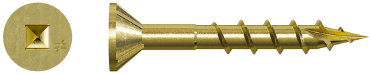 Simpson Strong-Tie WSC114S-17 WSC Wood Screw (Collated) — #8 x 1-1/4 in. #2 Square, Flat Head, Yellow Zinc (2500-Qty) (Pack of 100)