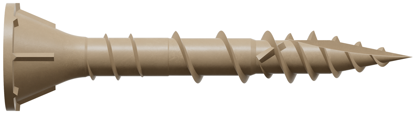 Simpson Strong-Tie DSVT114MB Deck-Drive™ DSV WOOD Screw — #8 x 1-1/4 in. T-25, Flat Head, Quik Guard®, Tan (1750-Qty)