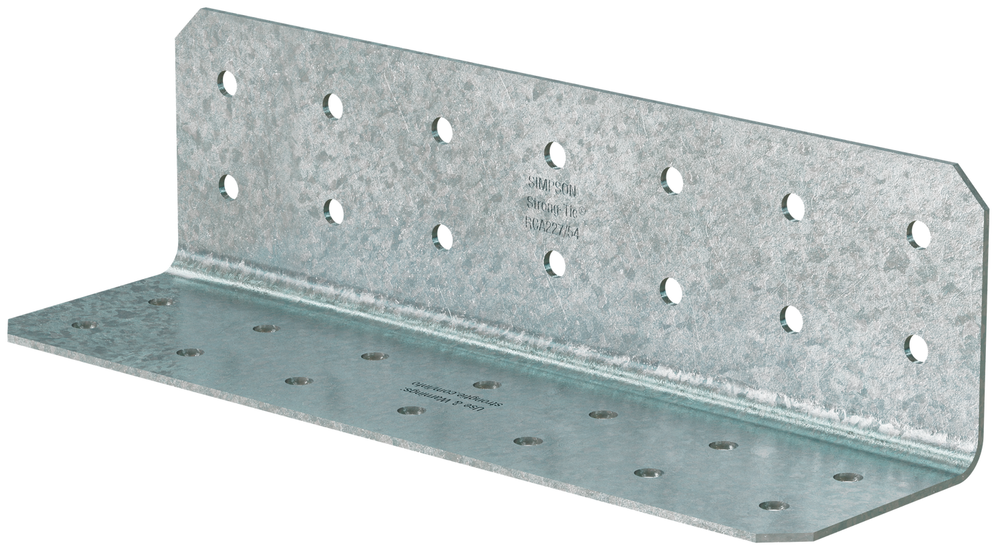 Simpson Strong-Tie RCA227/54-R65 RCA 2 in. x 2 in. x 7 in. 16-Gauge Galvanized Rigid Connector Angle (65-Qty) (Pack of 40)