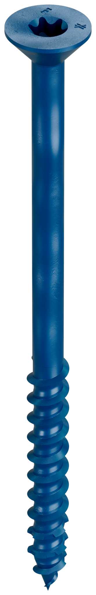 Simpson Strong-Tie TNT25400TFC25 Titen Turbo™ — 1/4 in. x 4 in. 6-Lobe Flat-Head Concrete and Masonry Screw, Blue (25-Qty)