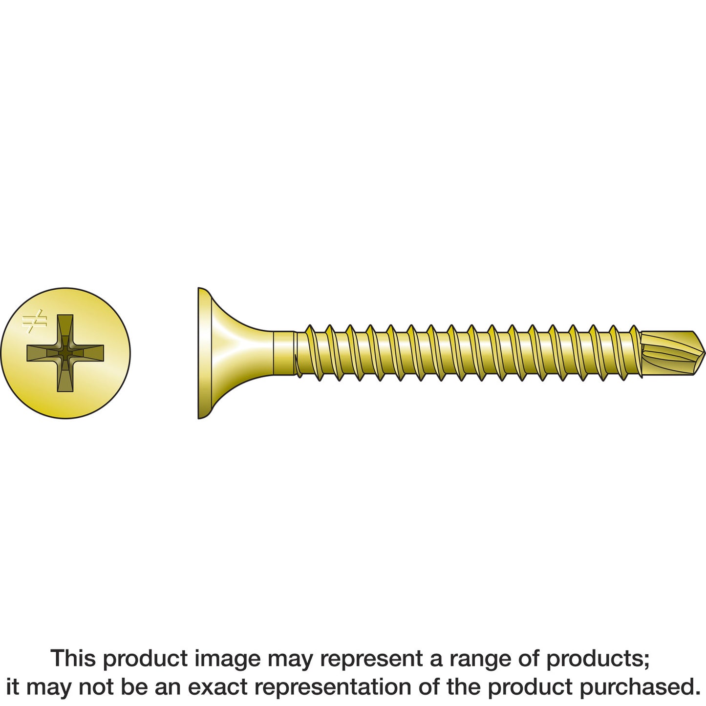 Simpson Strong-Tie DWFSD114PS DWFSD Drywall-to-CFS Screw (Collated) — #6 x 1-1/4 in. #2 Phillips, Yellow Zinc (2500-Qty) (Pack of 100)
