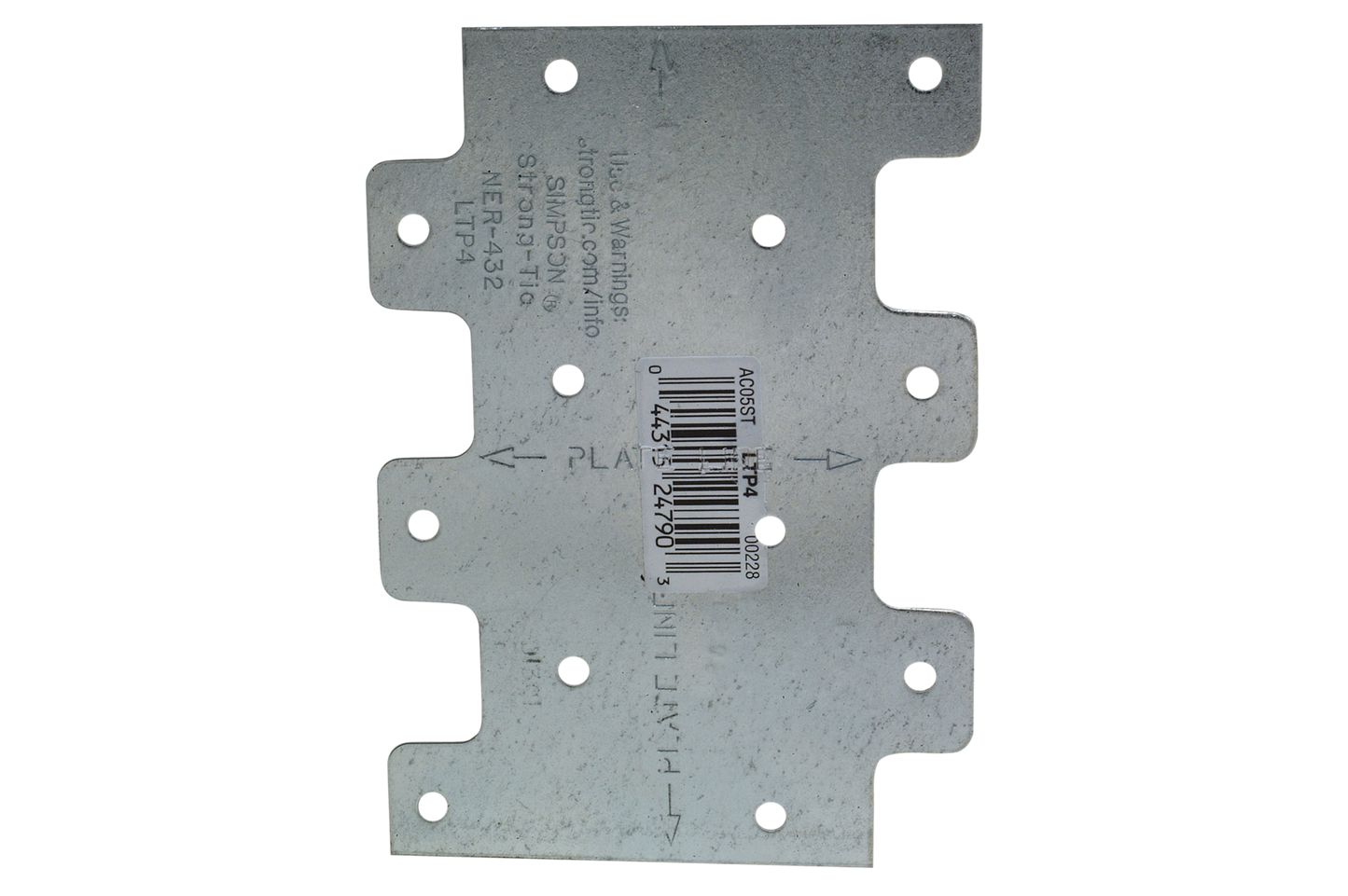 Simpson Strong-Tie LTP4Z LTP 3 in. x 4-1/4 in. ZMAX® Galvanized Lateral Tie Plate (Pack of 200)