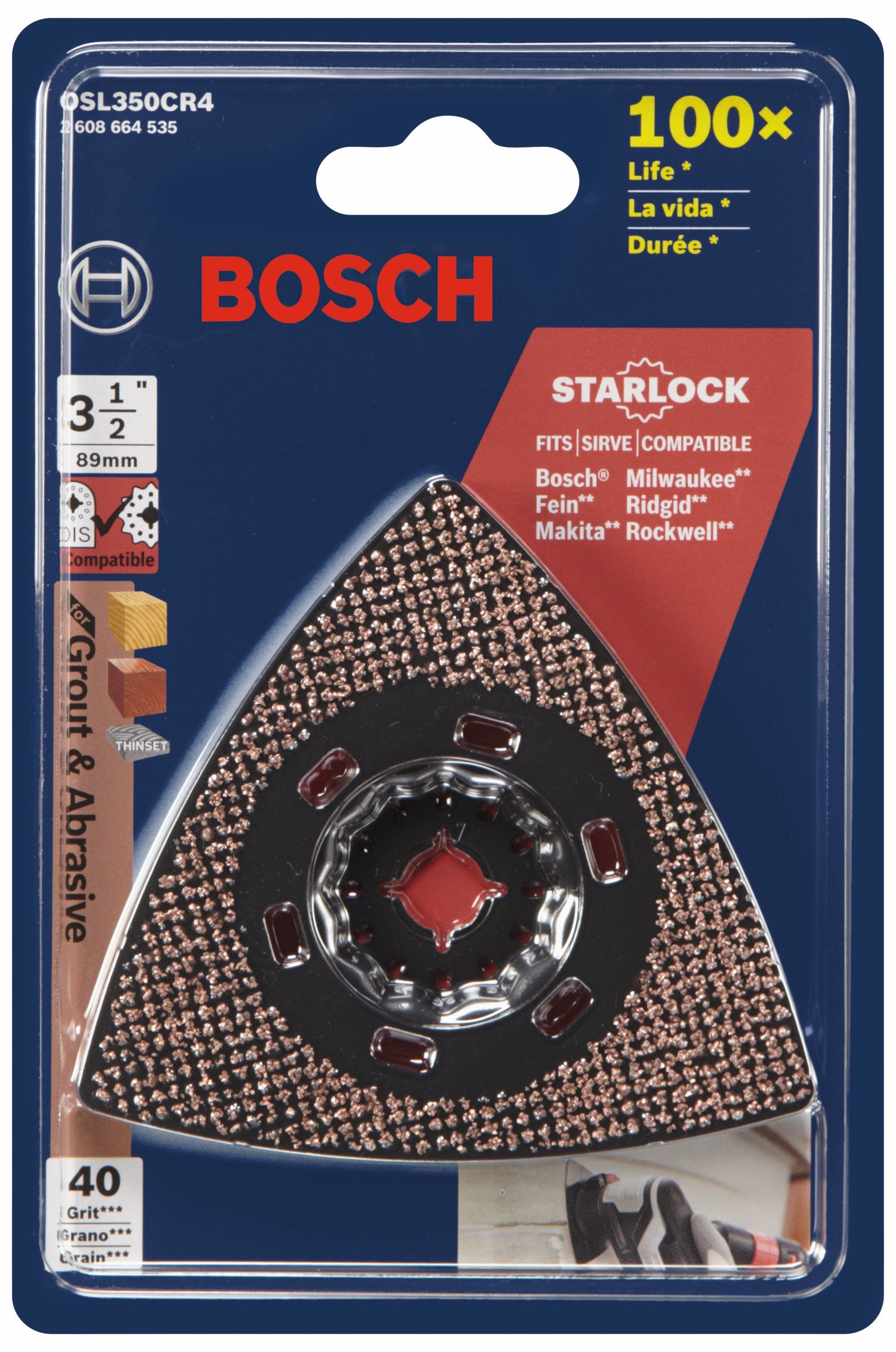 Almohadilla de lijado Delta de carburo de grano 40 para multiherramienta oscilante BOSCH OSL350CR4 Starlock®