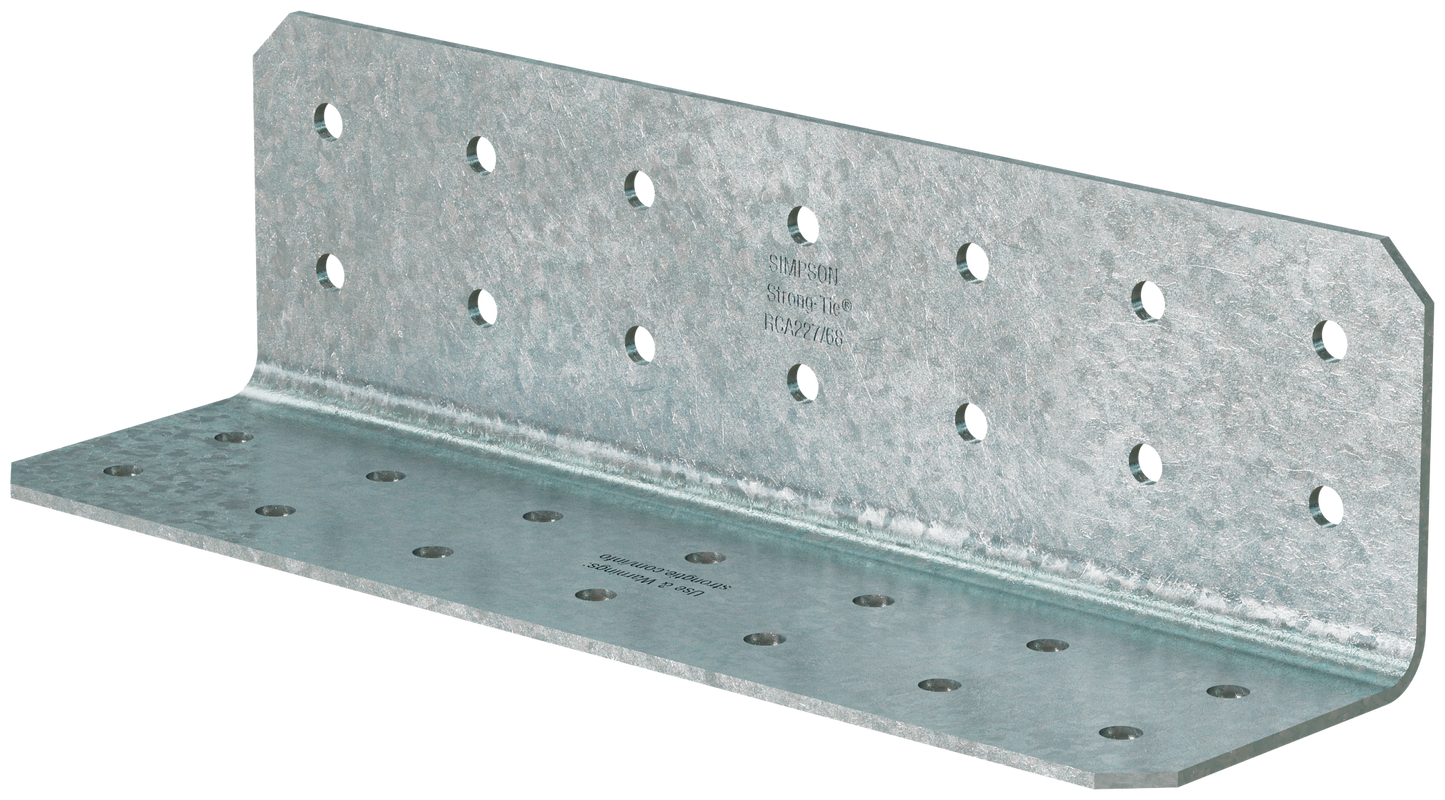 Simpson Strong-Tie RCA227/68-R55 RCA 2 in. x 2 in. x 7 in. 14-Gauge Galvanized Rigid Connector Angle (55-Qty) (Pack of 40)