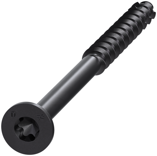Simpson Strong-Tie TNTBL18314TF Titen Turbo™ — 3/16 in. x 3-1/4 in. 6-Lobe Flat-Head Concrete and Masonry Screw, Black (100-Qty) (Pack of 4)