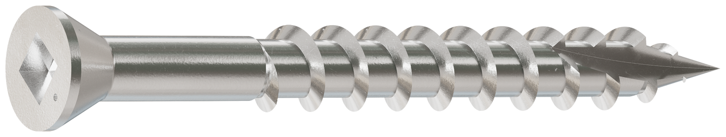 Simpson Strong-Tie T07162FB1 Trim-Head Screw, Square Drive — #7 x 1-5/8 in. #1 SQ, Type 316 (1 lb.) (Pack of 800)