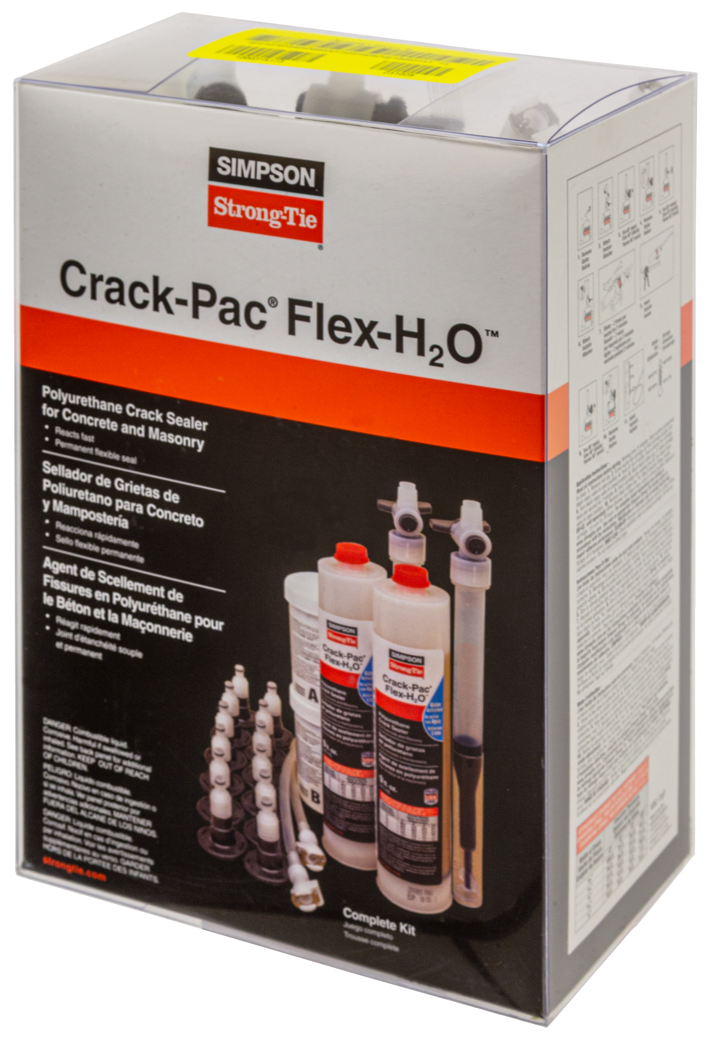 Simpson Strong-Tie CPFH09KT Crack-Pac® Flex-H2O™ 9 oz. Polyurethane Crack Sealer Injection Kit (2 Cartridges)