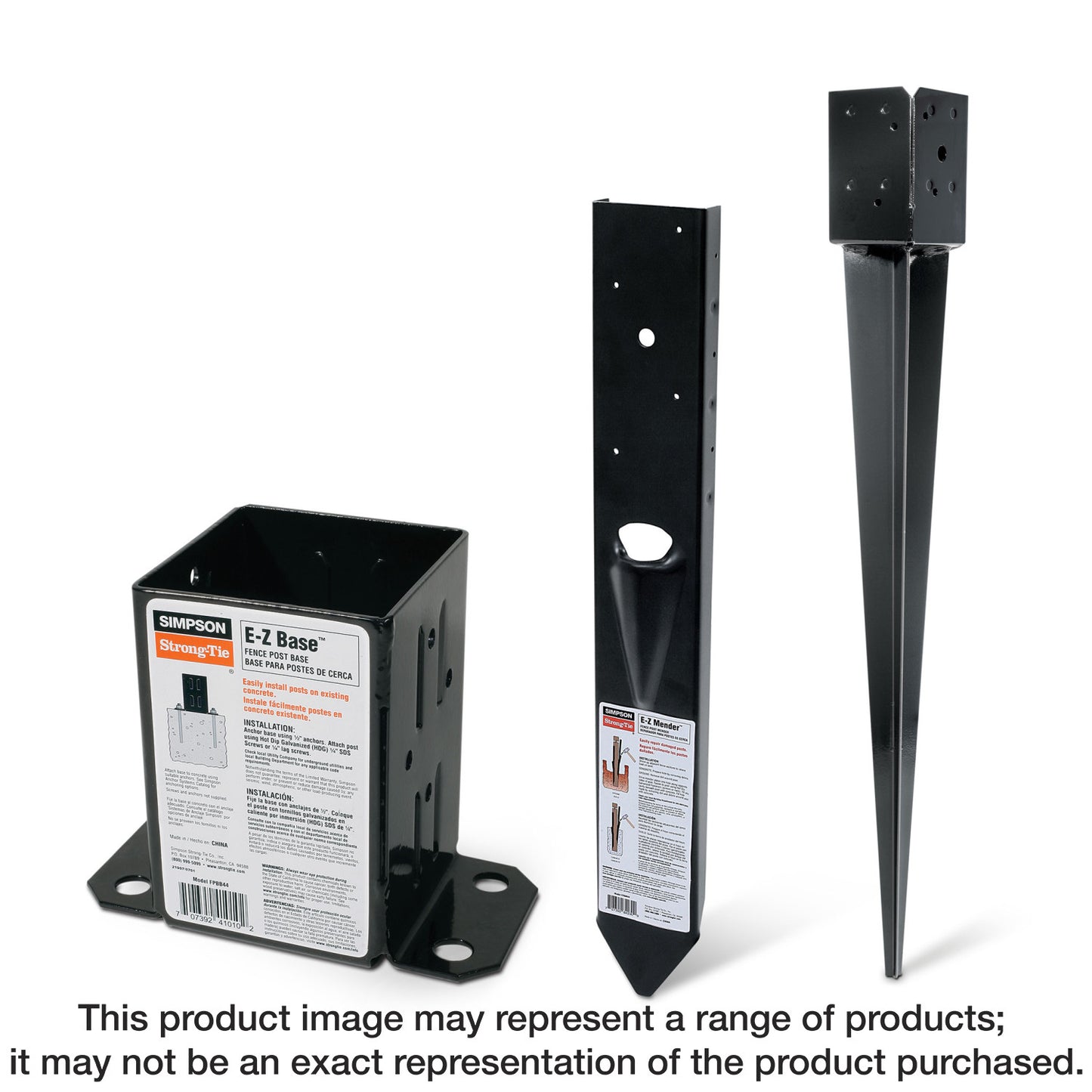 Simpson Strong-Tie FPBS44 E-Z Spike™ Black Powder-Coated Post-Base Spike for 4x4 (Pack of 128)