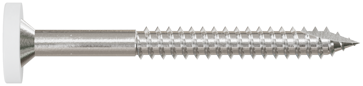 Simpson Strong-Tie T08175FS75WH01 Fascia Board Screw — #8 x 1-3/4 in. T-20 6-Lobe Pancake Head Type 316, White 01 (75-Qty)