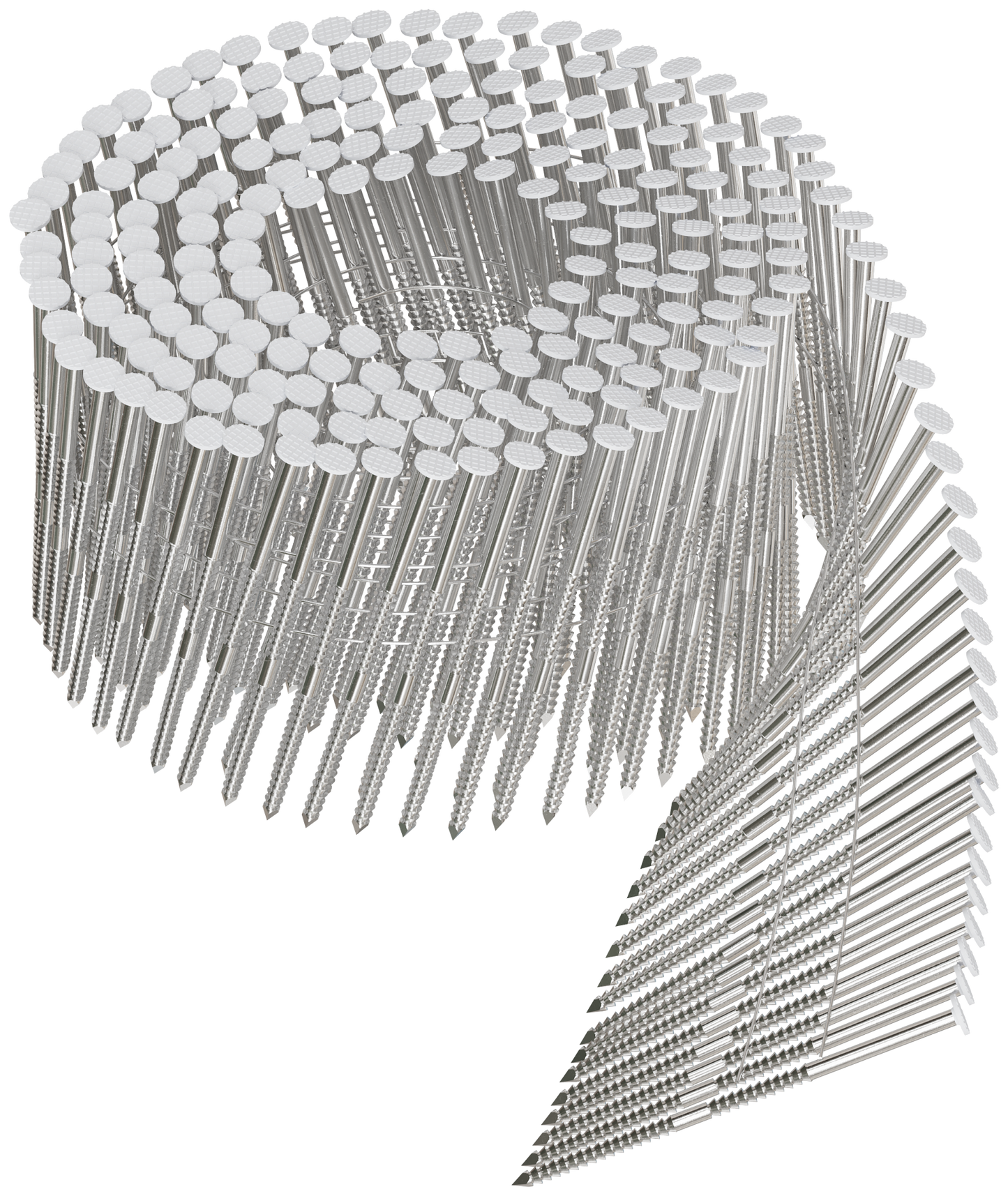 Simpson Strong-Tie S13A250CWH 15° Wire Coil, Painted Full Round Head, Ring-Shank Nail — 2-1/2 in. x .092 in. Type 304, White (3600-Qty)