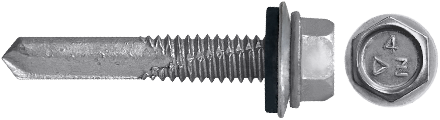 DAGGERZ NEOSD5SSCT12112 12-24 x 1-1/2 hex washer head specialty self drill screws w/bonded washer 410 ss dagger-guard