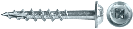 DAGGERZ DLRWSQZ08200 8 x 2 square round washer head type 17 coarse wood screws zinc