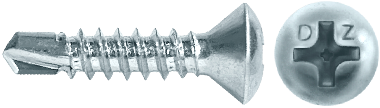 DAGGERZ OPSDZ08112 8 x 1-1/2 phillips oval head self drill screws zinc