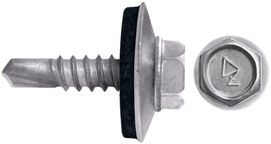 DAGGERZ NEOASDCT08034 8 x 3/4 hex washer head self drill screws w/ 3/4" od aluminum washer dagger-guard