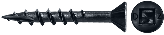 DAGGERZ DLFLSQB08300 8 x 3 square flat w/nibs type 17 coarse wood screws black oxide