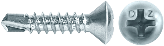 DAGGERZ OPSDZ10034 10 x 3/4 phillips oval head self drill screws zinc