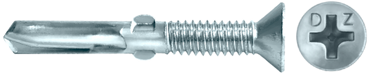 DAGGERZ SD3ZWW1220 12-24 x 2 phillips flat head self drill screws w/wings zinc