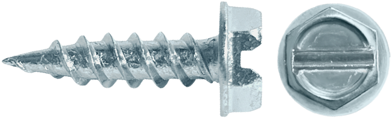 DAGGERZ NDLZ08100 8 x 1 slotted hex washer head needle point screws zinc