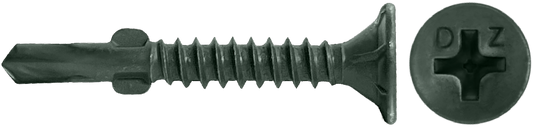 DAGGERZ CMSDWW08158 8 x 1-5/8 phillips wafer head fiber cement board self drill screws w/wings dagger ultra-guard