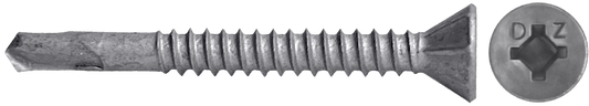 DAGGERZ FPSDCT1011316 10-16 x 1-13/16 phillips square flat self drill screws with pilot point acq dagger ultra-guard