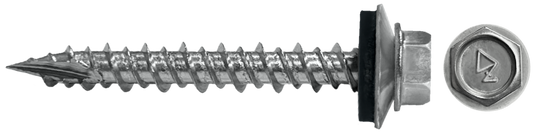 DAGGERZ DAGSSS10112T17 10 x 1-1/2 hex washer head type 17 screws with bonded washer 304 stainless steel
