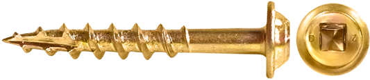 DAGGERZ DLRWSQZY10312 10 x 3-1/2 square round washer head type 17 coarse wood screws yellow zinc