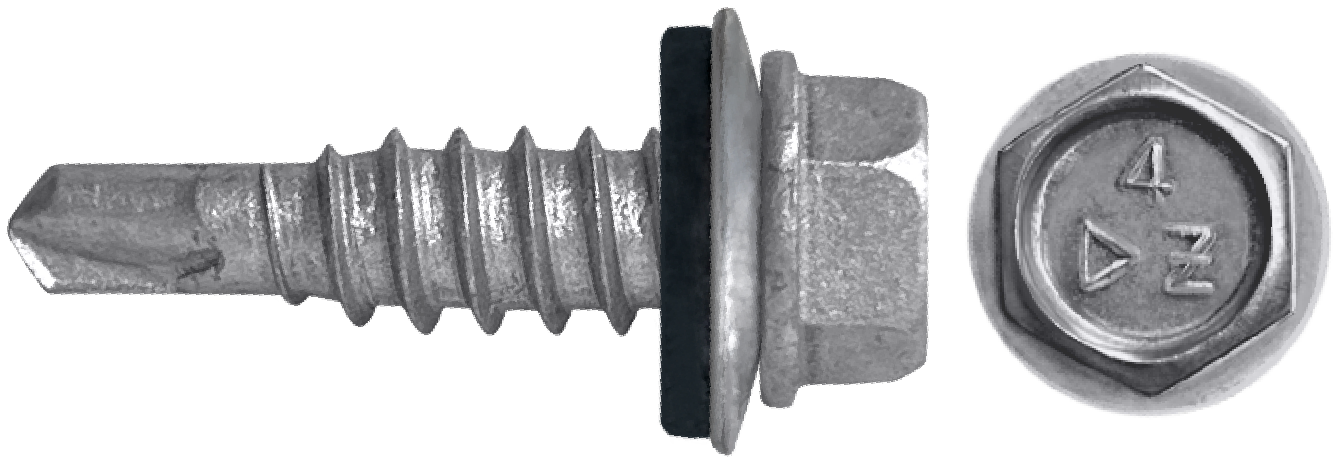 DAGGERZ NEOSTHSSCT1478 1/4 x 7/8 hwh specialty self drill screws w/bonded washer #1 stitch 410 stainless steel dagger-guard