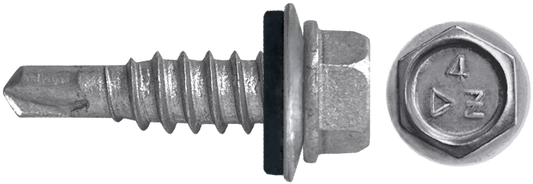 DAGGERZ NEOSTHSSCT1478 1/4 x 7/8 hwh specialty self drill screws w/bonded washer #1 stitch 410 stainless steel dagger-guard