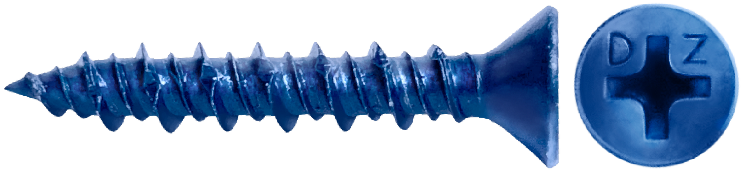 DAGGERZ CONFB*14234 1/4 x 2-3/4 phillips flat concrete screws bulk dagger-guard blue