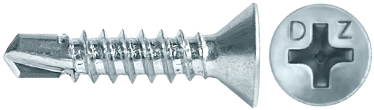 DAGGERZ FPSDZ1020 10 x 2 phillips flat head self drill screws zinc
