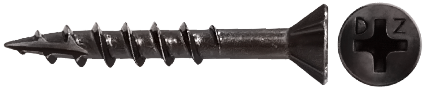 DAGGERZ DLFLPHL08212** 8 x 2-1/2 phillips flat w/nibs type 17 coarse wood screws lubricized