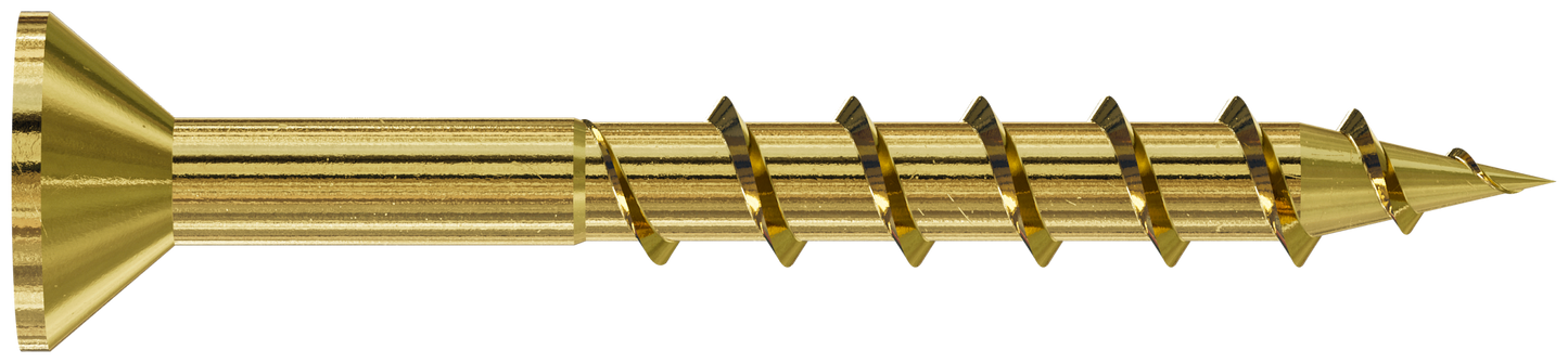 Simpson Strong-Tie WSC112S WSC Wood Screw (Collated) — #8 x 1-1/2 in. #2 Square, Flat Head, Yellow Zinc (2000-Qty) (Pack of 100)