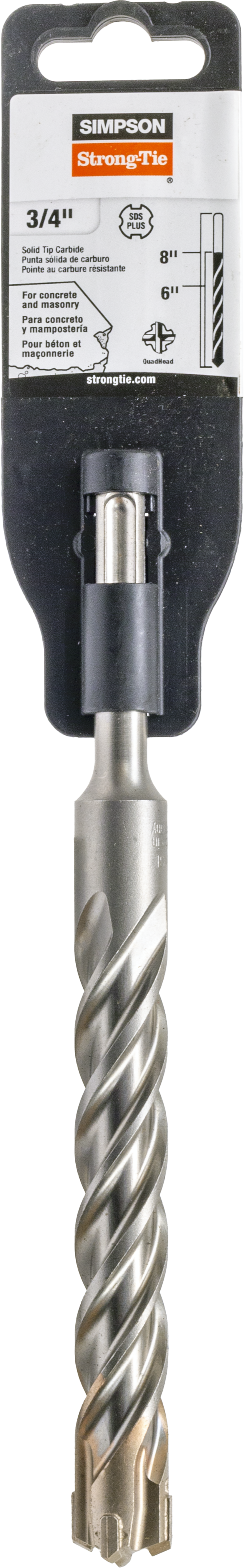 Simpson Strong-Tie MDPL07508Q 3/4 in. x 8 in. SDS-plus® Quad-Head Shank Drill Bit (Pack of 50)