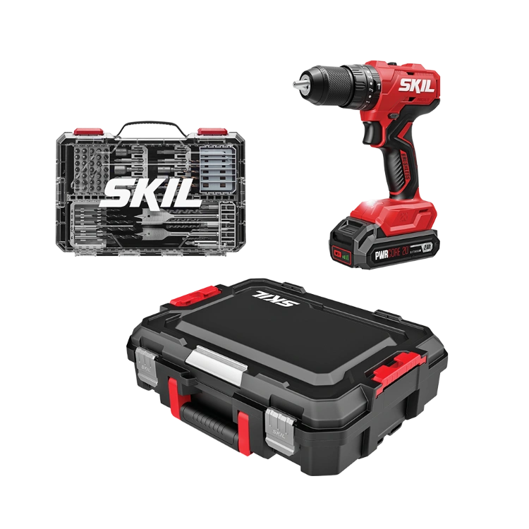 SKIL HD6280B-11 Brushless 20V Hammer Drill Kit, with 75-Pc. Drill & Drive Bit Set with Interlocking Case