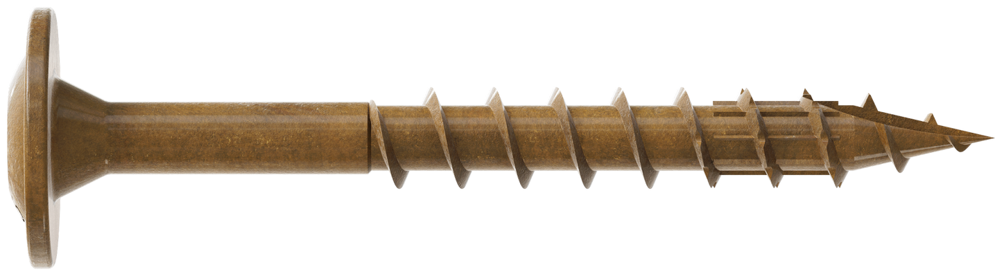 Simpson Strong-Tie CBT08112R300 Wafer-Head Construction Screw — #8 x 1-1/2 in. T20, Quik Guard®, Tan (300-Qty)