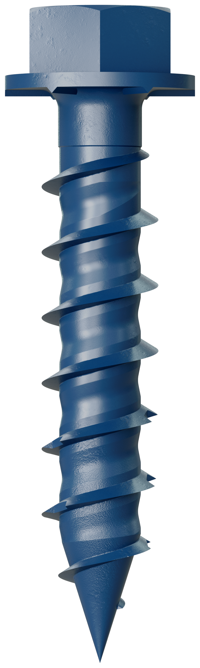 Simpson Strong-Tie TNT25114HC8 Titen Turbo™ — 1/4 in. x 1-1/4 in. Hex-Head Concrete and Masonry Screw, Blue (8-Qty) (Pack of 5520)
