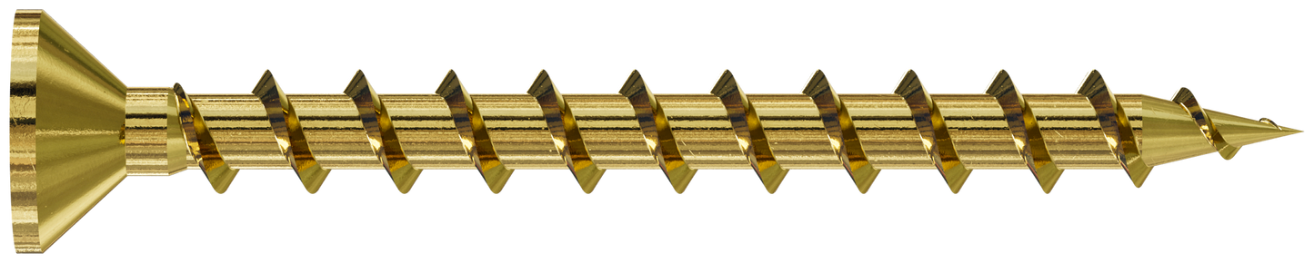 Simpson Strong-Tie WSCLT134S WSCLT Wood Screw (Collated) — #8 x 1-3/4 in. #2 Square, Flat Head, Yellow Zinc (2000-Qty) (Pack of 100)