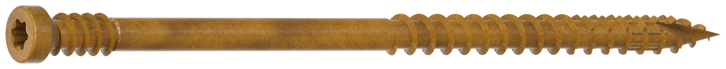Simpson Strong-Tie FT07300R300 Finish Trim Screw — #7 x 3 in. T10, Trim-Head, Quik Guard®, Tan (300-Qty) (Pack of 6)