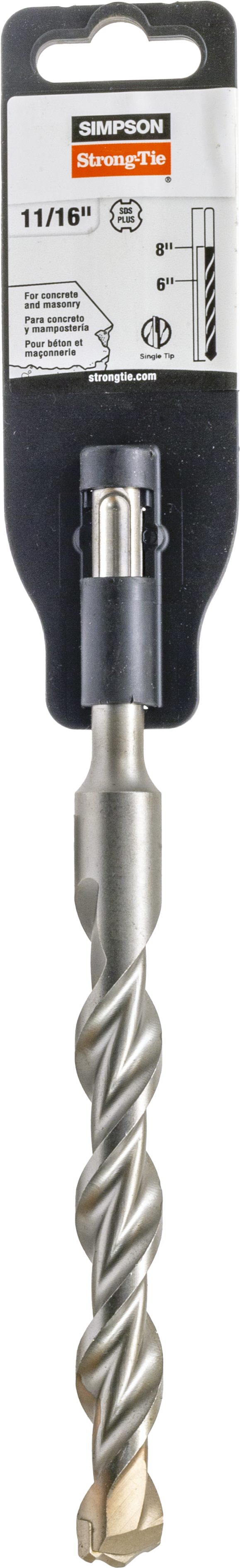 Simpson Strong-Tie MDPL06808 11/16 in. x 8 in. SDS-plus® Shank Drill Bit