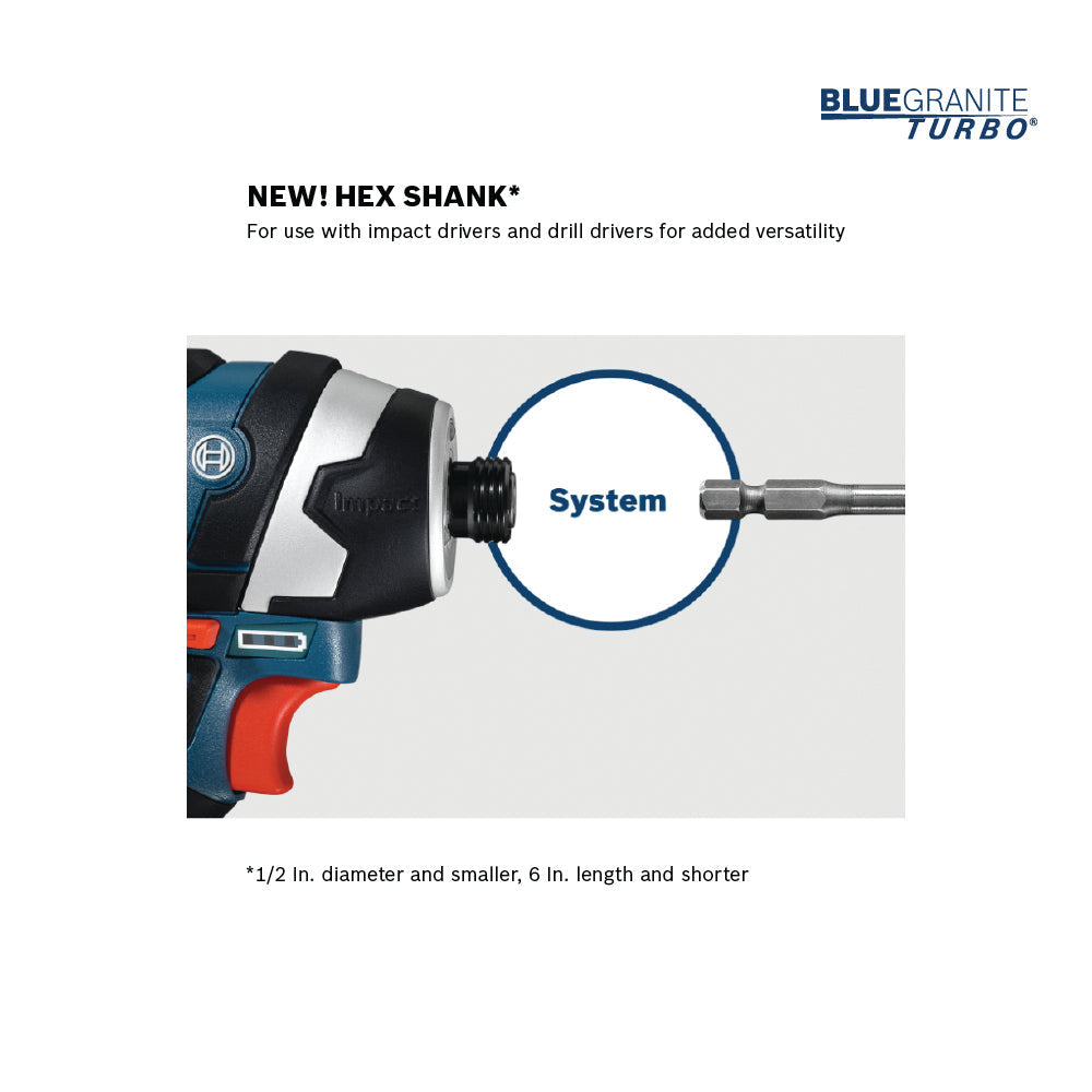 BOSCH HCBG12T 3/8 In. x 6 In. BlueGranite Turbo™ Carbide Hammer Drill Bit