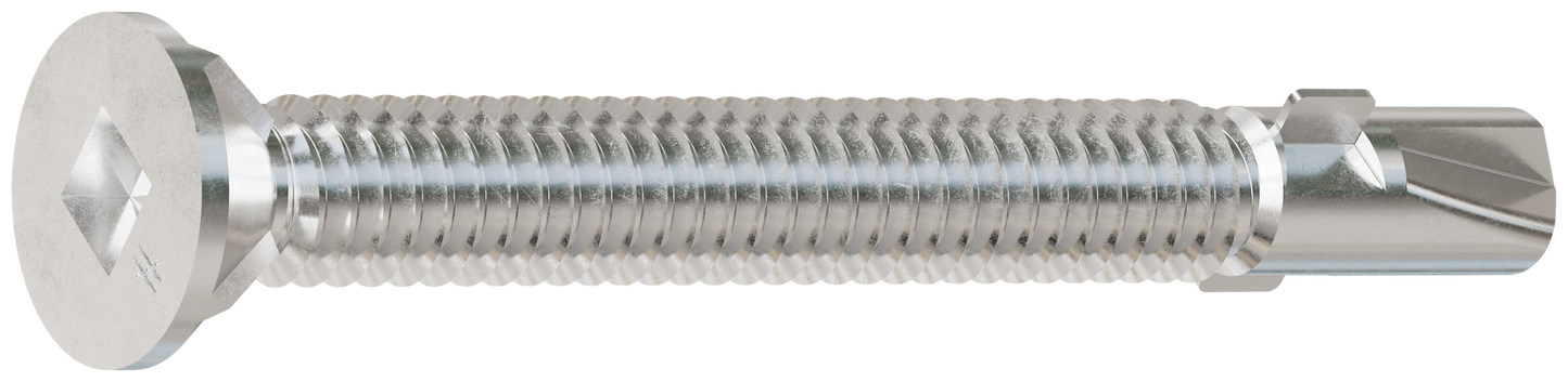 Simpson Strong-Tie F12C250FDB Self-Drilling Flat-Head Screw with Wings — #12 x 2-1/2 in. #3 Square Type 410 (1800-Qty)