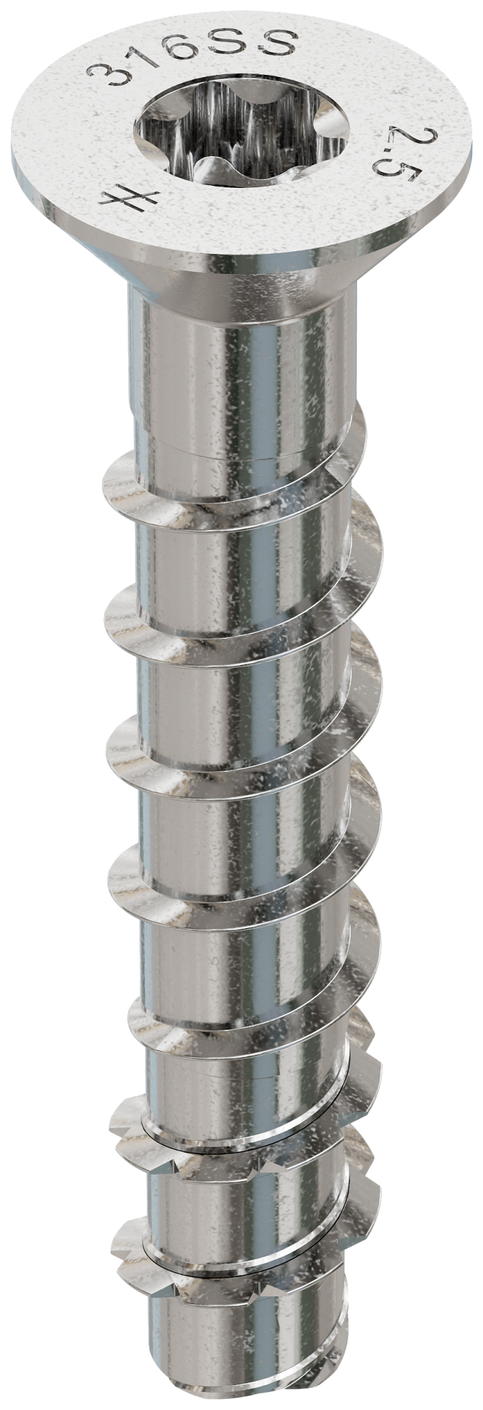Simpson Strong-Tie THD37212CS6SS Titen HD® 3/8 in. x 2-1/2 in. Type 316 SS Countersunk Head Heavy-Duty Screw Anchor (25-Qty)