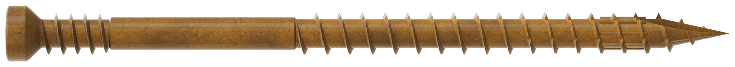 Simpson Strong-Tie FT07212R400 Finish Trim Screw — #7 x 2-1/2 in. T10, Trim-Head, Quik Guard®, Tan (400-Qty)