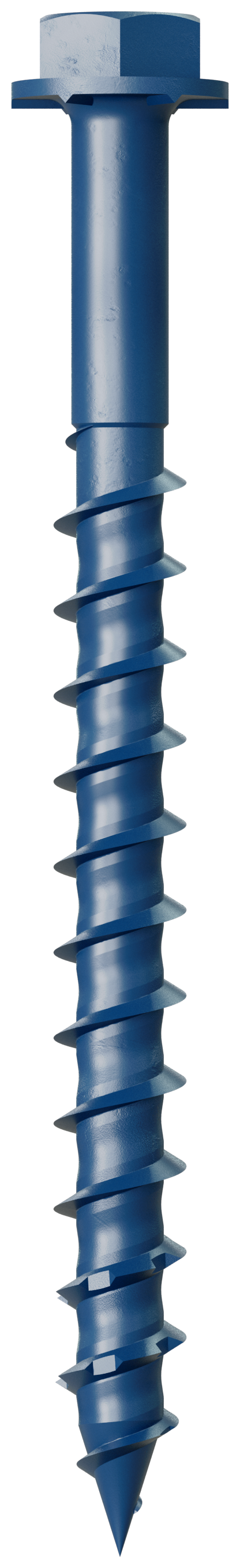 Simpson Strong-Tie TNT18214H Titen Turbo™ — 3/16 in. x 2-1/4 in. Hex-Head Concrete and Masonry Screw, Blue (100-Qty)