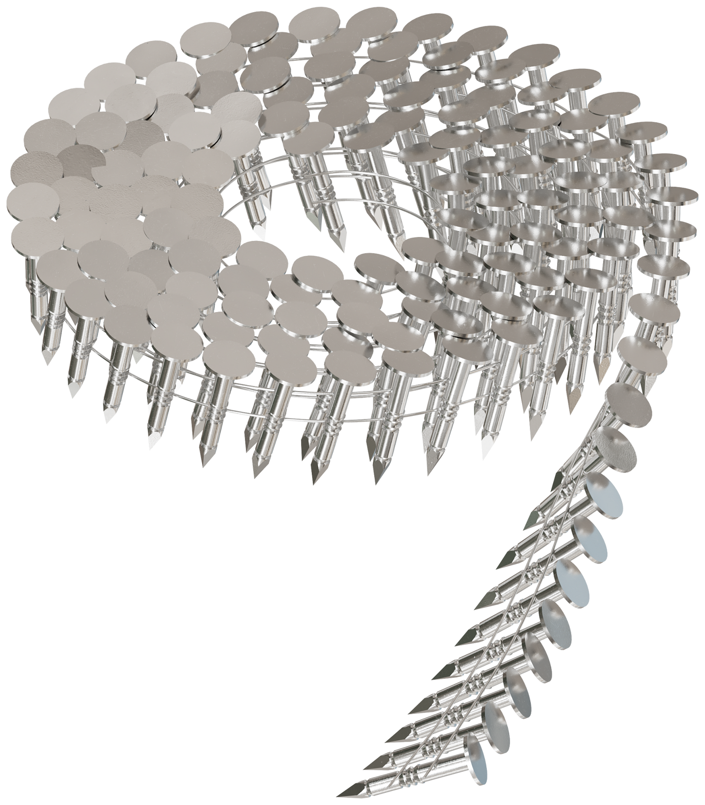 Simpson Strong-Tie S11A100RNB 15° Wire Coil, Full Round Head, Ring-Shank Roofing Nail — 1 in. Type 304 (7200-Qty)